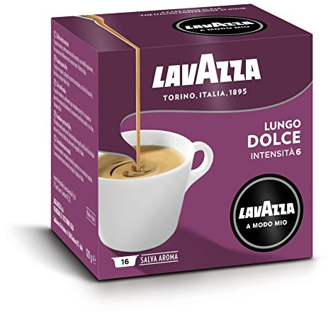 Lavazza Capsule Caffè A Modo Mio Espresso Lungo Dolce - 8 confezioni da 16 capsule [128 capsule]