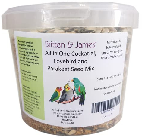 Premium Seed Mix for Cockatiels, Lovebirds & Parakeets by Britten and James