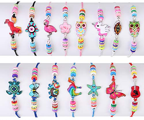 Faburo 15 Stück Mädchen Geschenke Armbänder Freundschaftsarmband Geburtstagsgeschenk Mädchen Spielzeug Verstellbar Armband für Kinder Geschenke