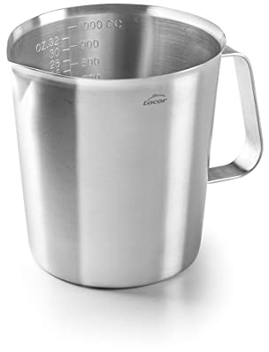 LACOR - 62741 - Jarra Medidora, Taza de Medir, Medidor de Líquidos, Acero Inoxidable, 11,5 cm, 1
