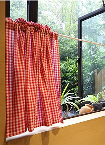 Izielad Tenda a Riquadro a Quadretti da Bistrot e Cucina in Stile Country 138x50cm