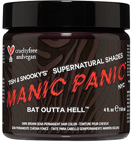 MANIC PANIC Bat Outta Hell Dark Brown Hair Dye - Supernatural - Semi Permanent Dark Espresso Brown Hair Color For Women And Men - Vegan, PPD & Ammonia Free (4oz)