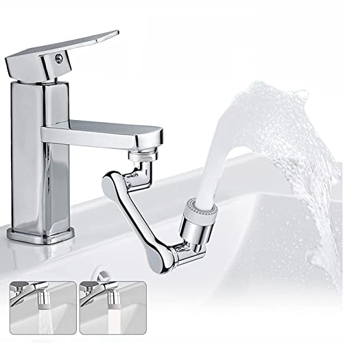 Mousseur Robinet Rotatif à 1440 Degrés, Cunbayi Aérateur de Robinet, Robinet d'Extension Multifonctionnel, Rallonge de Robinet Buse Mélangeuse 2 jets pour Cuisine Salle de Bain