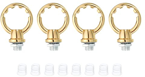 PATIKIL 4 uppsättningar 8 kg maximal belastning M10-gängad ringmutter lampa guld | kvinnlig öglehållare, 25 mm innerdiameter, krokringform