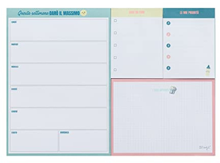 Planner settimanale con note adesive - Questa settimana darò il massimo