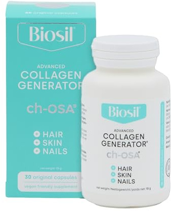 Biosil Collagen Generator – 30 capsule – Con complesso brevettato ch-OSA – Genera e protegge il tuo collagene – Privo di OGM – Fornitura di 15 giorni