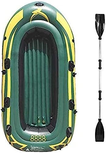 EVXOIJMS Grünes Kajak zum Angeln, Gummiboot, Kajak, 4 Personen, aufblasbares Kajak, Kunststoffboot, Kajak, Fischerboot, Schlauchboot