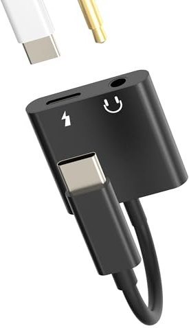 Adaptador USB C a Jack 3.5 mm Accesorios Auriculares Cargador 2en1 DAC Tipo C Audio Cable Para Apple iPhone15 Pro Max Plus Para iPad Mini6 Compatible con Samsung Coche Auxiliar Cascos Microfono Dongle