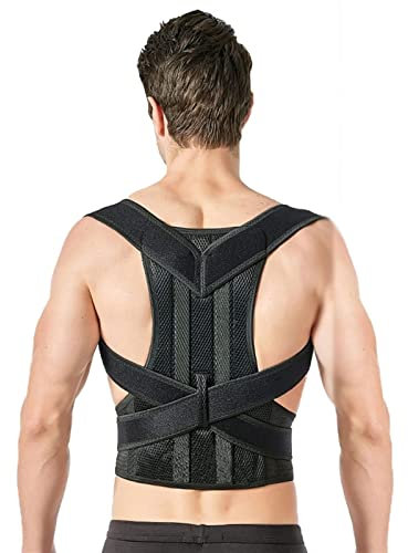 Haltungskorrektur für Männer und Frauen in Übergröße, Rückenstütze für den oberen und unteren Rücken, Geradehalter, Taillengurte zur Linderung von Nacken-, Rücken- und Schulterschmerzen (Schwarz, 5XL