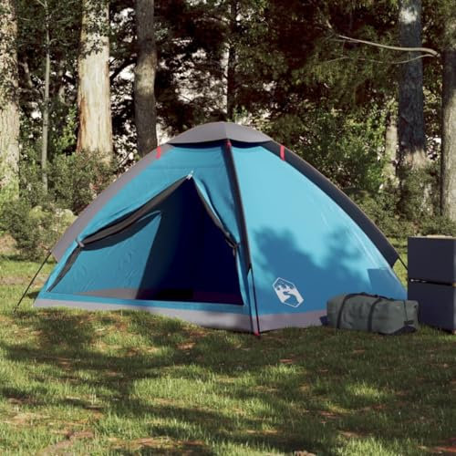 Tino Tech Tente de camping dôme pour 2 personnes - 190 x 135 x 107 cm - Bleu - Coupe-vent - Tente de camping familiale - Grande tente à lancer - Tente de festival - Tente de trekking en polyester