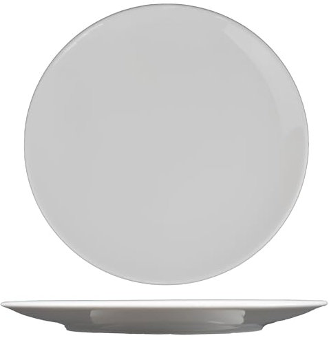 summa Pack de 6 platos llanos coupe blancos - 20 cm - Colección Alba - Platos de Porcelana de altas prestaciones - Diseño elegante - Uso en casa y restaurantes