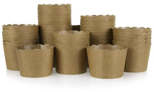 50 st bruna kraftmuffins muffins pappersmugg påskbröd panettone bakpappersform krafthantverk pappersformar för panetones papper