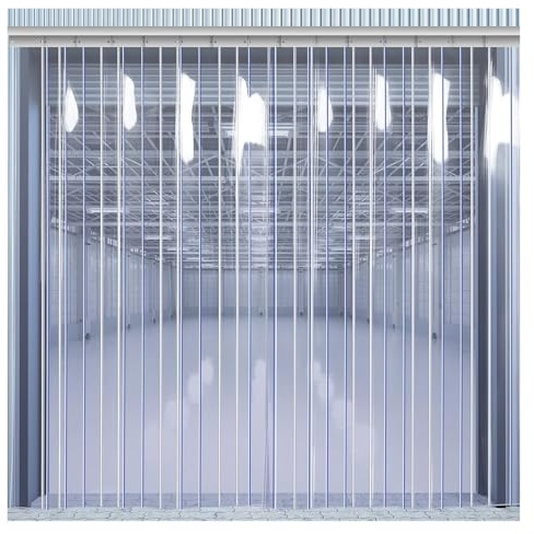 Kit di tende a strisce in PVC per porta del congelatore bianco 1,05 x 2,2 m striscia di vinile di plastica per porta tenda per refrigerazione striscia congelatore adatta per celle frigorifere di
