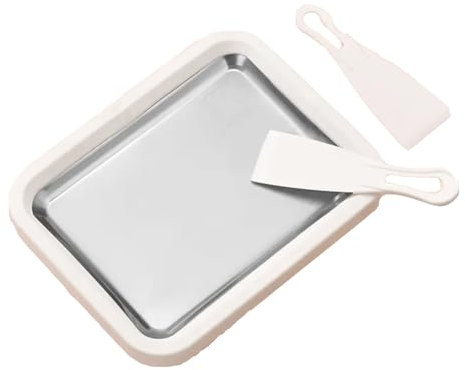 Ice Cream Maker, Ice Cream Plate With 2 Spatulas,DIY Rolled Ice Cream Maker, Home Use Non Electric Cold Plate 304 Stainless Steel Easy to Use Ice Cream Machine Make Your Own Ice Cream in Minutes with