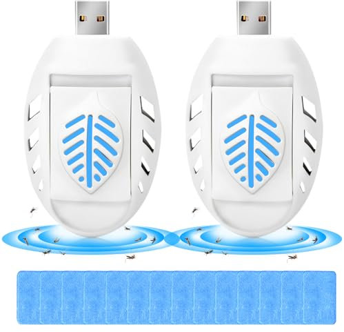 KUWUNG Mückenabwehr Mückenvernichter, Insektenvernichter Elektrisch, Elektrisches tragbarer Mückenschutz für Fliegen, Mücken, Motten, Küche, für Schlafzimmer, Indoor mit 90pcs Mückenschutztabletten