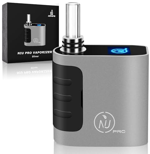 AISVAPE NIU-PRO Portable Vaporizer for Herb 2025 Version | Quick Swap Chamber | Precise Temps Control |160℃-226℃ | High Light OLED Display | Nicotine Free | 1400mAh Battery(Sliver)
