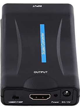 FAUOSWUK Scart Zum Converter Adapter 3W, 720p 1080p mit USB -Kabel für TV -DVD -Stecker und Spiel 88 X 57 X 25 Mm