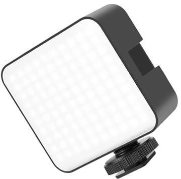 Lampe vidéo LED 240 lm Luminosité 2 x 2 A Batterie/USB C Power Cold Shoe Compatible pour caméra et création de contenu Faible consommation d'énergie Lumière vidéo