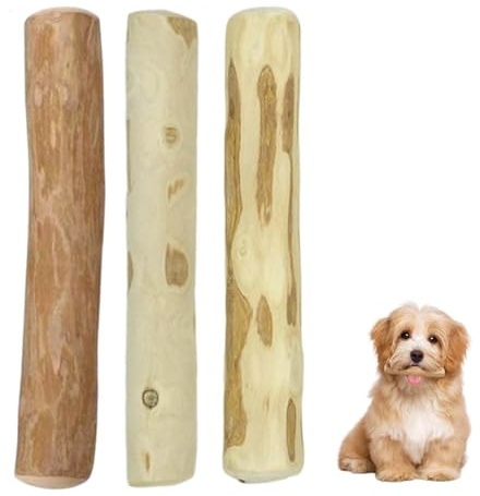 3 Pcs Coffee Wood Dog Chew Puppy Teething Toys, Dog Chew Toys Coffee Sticks for Dogs Puppy Teething Chews, Suitable for Playful Small and Medium Dogs (8-12kg), Daily Chewing and Relieving Boredom