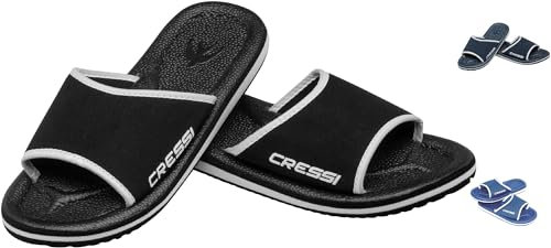 Cressi Lipari - Slipper für Strand und Schwimmbad - Erwachsene und Kinder,Mehrfarbig (Schwarz), 36 EU