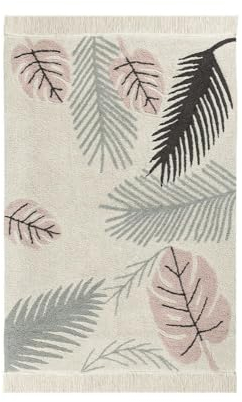 Lorena Canals Teppich Tropical waschbar, Baumwolle, pink, 140 x 200 x 30 cm