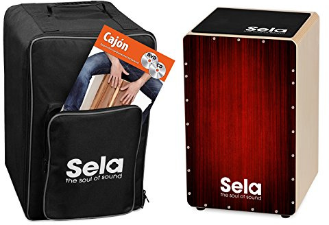 Sela SE 134 FR Varios Red Cajon Bundle mit Rucksack, Sitzpad, französischer Anfängerschule, CD und DVD