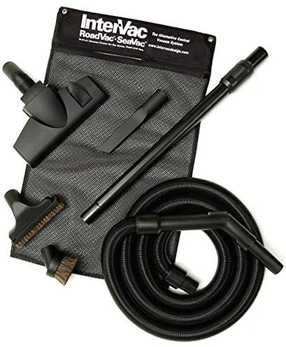 InterVac Central Vacuum Hose Kit - Central Vacuum Accessories for Central Vacuum Systems with Central Vacuum Powerhead, Central Vac Hose, OVO Compatible - Complete Tool Set for Garage & Home, RV, Boat