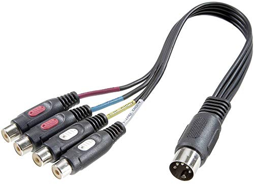 SPEAKA Professional SP-7870300 Cinch-RCA/Anschluss DIN Audio Y-Adapter [1x Diode Stecker 5-polig (DIN) - 4X Cinch-RCA