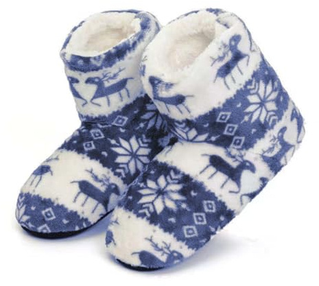 Rojeam Vinter stickade boottie tofflor varma husskor inomhus utomhus för unisex män kvinnor, A Blau, 38/40 EU