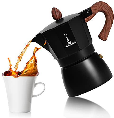 VINTAGENUSS Espressokocher Aluminium für 3 Tassen - NEUAUFLAGE 2025- Hochwertige Mokkakanne - Camping Kaffeekocher - Espressokanne - Espresso wie beim Barista.