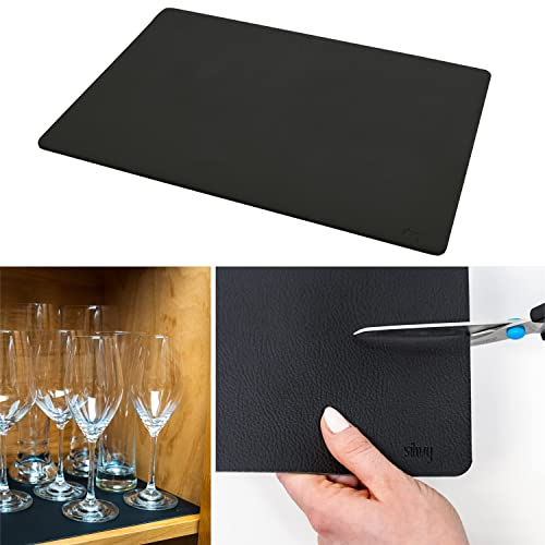 silwy® Metall-Matte Black im Leder-Look zum Verstauen von Magnetgeschirr, 36 x 27 cm, zuschneidbar, perfekt für Caravaning und Boating