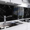 danario Küchenrückwand selbstklebend - Glasoptik - Spritzschutz Küche - versteifte PET Folie - 0,8 mm - Marmor schwarz - 60cm x 60cm