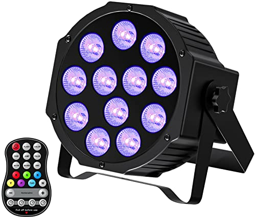 ZonQoonz RGBW Akku Bühnenlicht, 24 W Wiederaufladbare Par Licht mit Funktion Timer und 7 Beleuchtung Modi, 8 CH Akku Strahler Outdoor für Hochzeit Bar DJ Show Disco