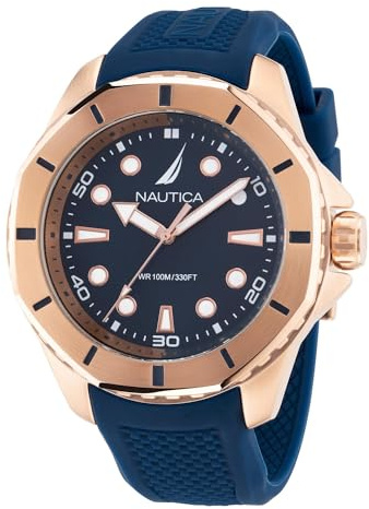 Nautica Men's NAPKMS306 KOH May Bay Blue Silicone Strap Watch