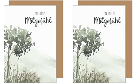Edition Seidel 2 Premium Trauerkarten mit Umschlag. Karte Trauer Beileidskarte Beileid Anteilnahme Mitgefühl (T1062)