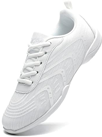 HWJHMX White Cheer Shoes for Girls Womens Cheer Shoes Youth Cheerleading Shoes Kids Cheer Sneakers Athletic Comfortable Lightweight Breathable Size