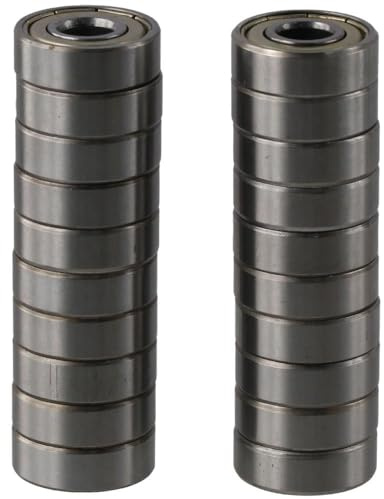 Fudeshe 20 cuscinetti 608 ZZ per skateboard, cuscinetti a sfera profondi, 8 mm x 22 mm x 7 mm, doppia gomma sigillata, schermati, per skateboard, pattini in linea