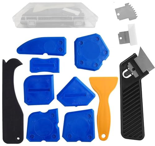 Silicone Sealant Remover, 12 PCS Silicone Remover Silicone Tool Finishing Caulking Tool Set for Bathroom Flooring Windows Kitchen