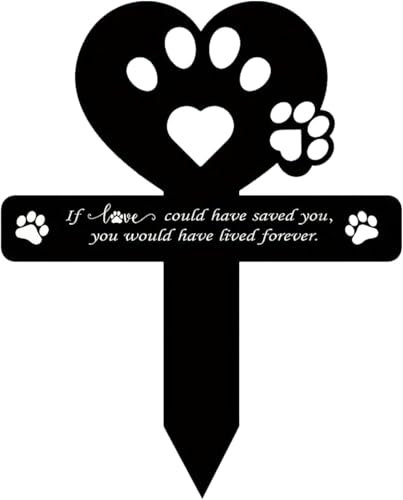 Tiardey Plaque commémorative pour Chien, Piquet de Plaque commémorative pour Chien, marqueur funéraire en Acrylique imperméable, Plaque commémorative pour Animaux de Compagnie, Piquet commémoratif