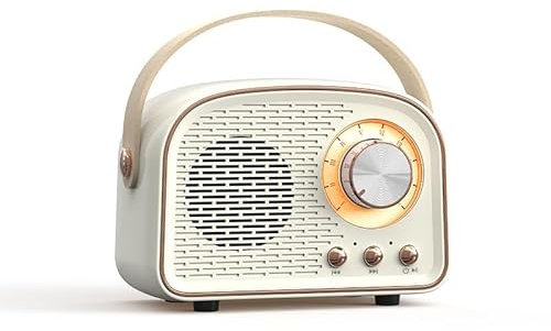 Bluetooth Radio Walnut Bluetooth Speaker Vintage Wooden Radio Wireless Portable Subwoofer Hands Free Call Speaker(White)