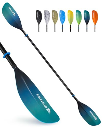 Abahub Pagaia Kayak 210 cm a 230 cm Regolabile Alluminio Doppia Remi Kayak Paddle Pagaie da Kayak per Kayak Barca a Remi Canoa Gambo in Lega di Alluminio Lame in Plastica