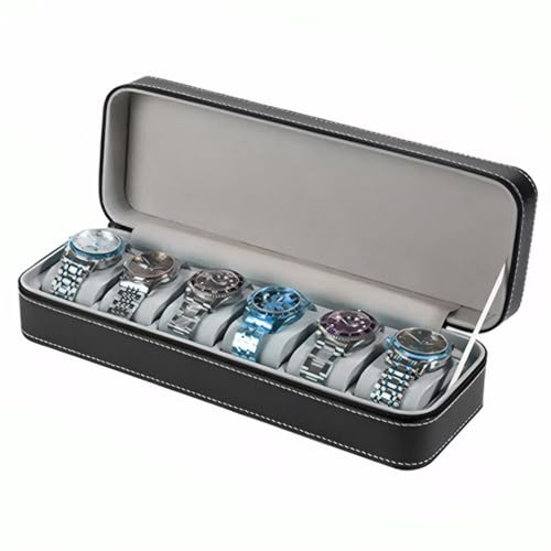 Generico Porta Per Orologi E Gioielli Da Uomo,6 Scomparti Porta Anelli con Display da Viaggio - Organizzatore da Viaggio Elegante per e Oggetti di Valore per Amici e Famiglia
