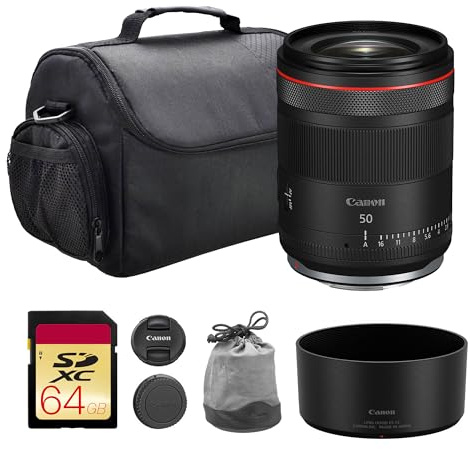 Canon RF 50mm f/1.4 L VCM Lens | L-Series Standard Prime with Bright f/1.4 Aperture, Nano USM & Image Stabilization | for Portraits & Wedding Photography (6908C002) + Shoulder Bag + 64GB Card