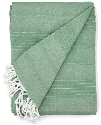 Cardenal Textil - Foulard Multiusos Peñíscola, Plaid para Cama, Manta para Cama, Cubre Sofá, Verde, 300 x 260 cm