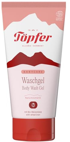 Babycare - Gel de lavado de 150 ml – Materias primas suaves 99% naturales con salvado de trigo y caléndula, limpieza suave de la cabeza – pies para bebés y familia, vegano
