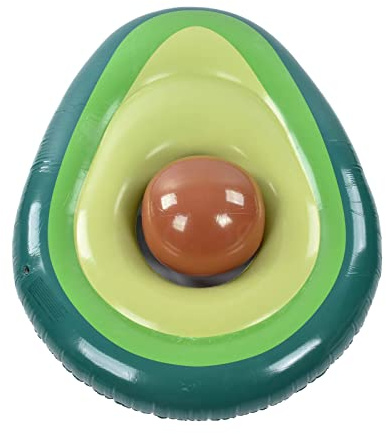 BAFOVY Flotador de Piscina de Aguacate, Balsa Inflable Gruesa de PVC para Entretenimiento Acuático, Cómodo y Agradable para la Piel con Bola Inflable