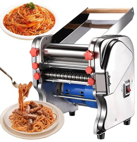 MáQuina AutomáTica Para Hacer Pasta, Pasta Fresca Maquina De Uso DoméStico Y Comercial,MáQuina EléCtrica Para Hacer Pasta De Sobremesa, Profesional Cortador De Pasta(FKM160)