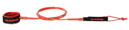 Dakine Kainui Team Leash 2,1 m x 0,6 cm | Laisse de planche de surf de compétition fine | Corde de jambe mi-longue pour performance professionnelle – Rouge écarlate/rouge écarlate