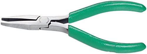 Xcelite DN54GV Flat Nose Plier with Green Cushion Grip Handle, Smooth Jaw, 5 Length, 1-3/16 Jaw Length, Carded