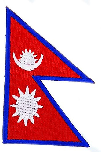 Akachafactory Patch écusson brodé Drapeau Nepal nepalais thermocollant Insigne Backpack